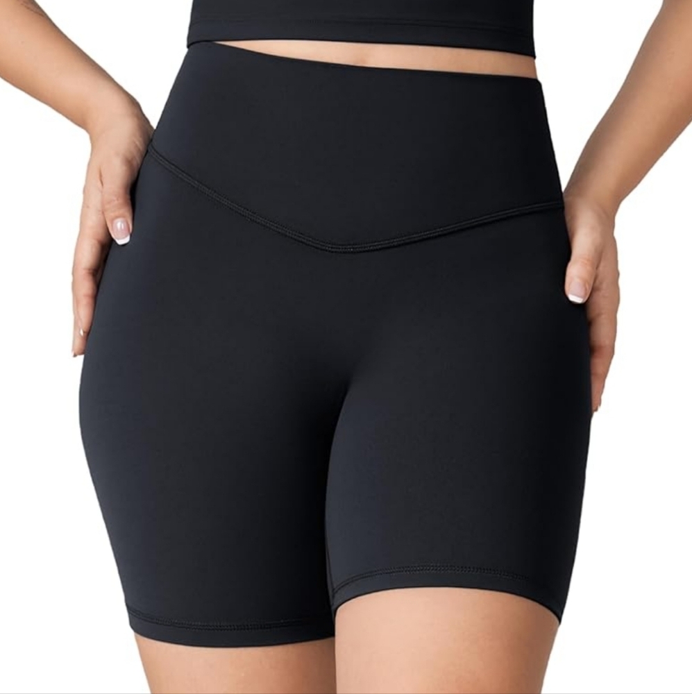 High Waisted Workout Biker Short Size Medium, Black